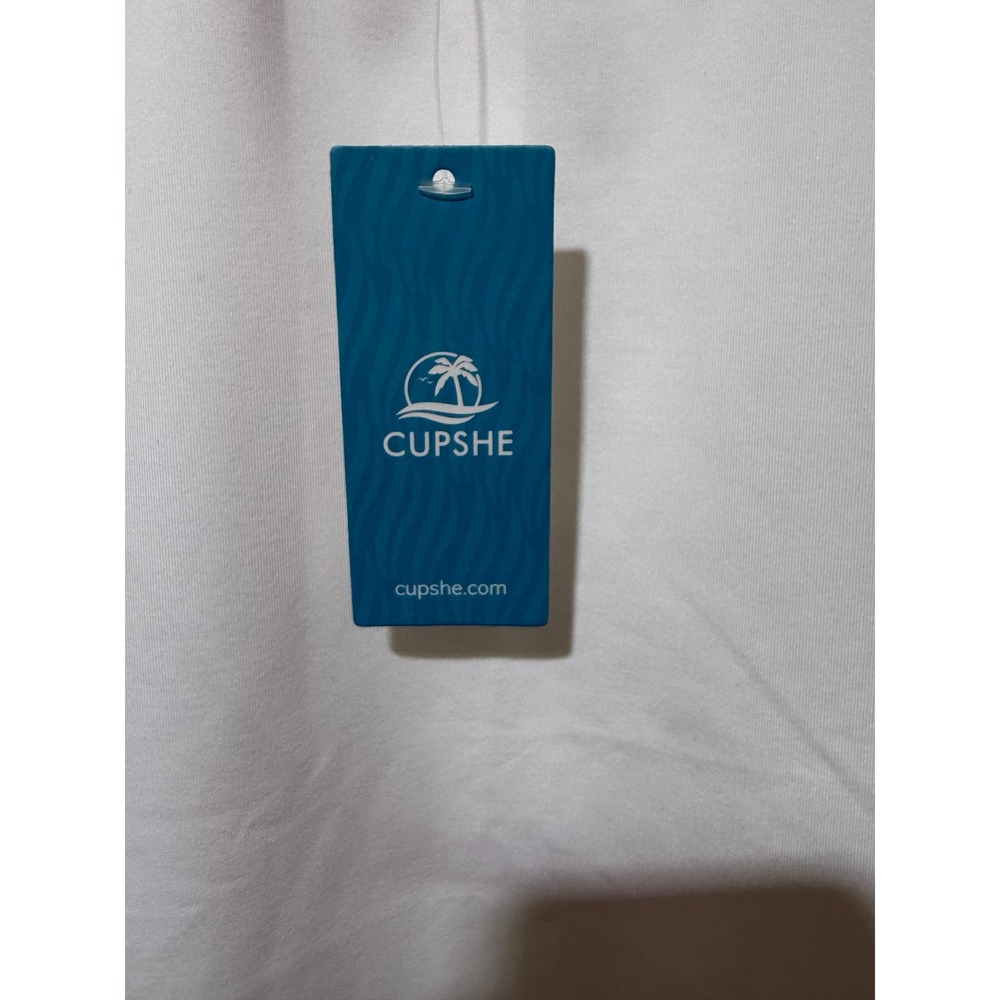 CUPSHE White Red Ringer Bodysuit Scoop Neck Low Back Medium CAA13C4E001CE - Picture 3 of 5